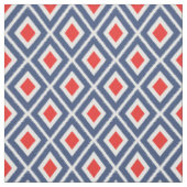Modernes Navy Blue and Red Ikat Muster Stoff (Muster)