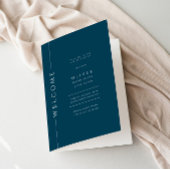 Modernes Navy Blue Bar Mitzvah Booklet geklappt Programm