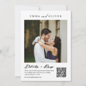 Modernes Navy Blue Boho Wedding Foto QR Code UAWG Einladung (Rückseite)