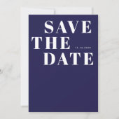 Modernes Navy Blue Bold Minimalistisch Simple Wedd Save The Date (Vorderseite)