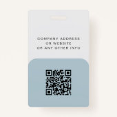 Modernes Navy Blue Business Mitarbeiter Foto ID Ab Ausweis (Rückseite)