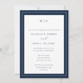 Modernes Navy Blue Chic Probe Dinner Einladung (Vorderseite)