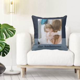 Modernes Navy Blue  Foto   Family Gift Throw Kisse Kissen