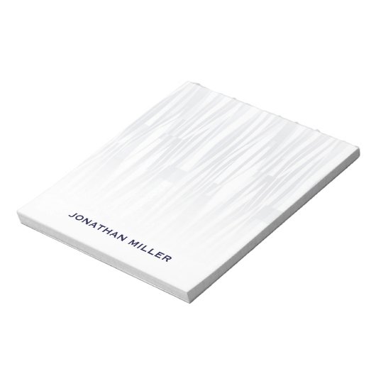 Modernes Navy Blue Geometric Muster Personalisiert Notizblock (Rotiert)