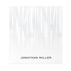 Modernes Navy Blue Geometric Muster Personalisiert Notizblock