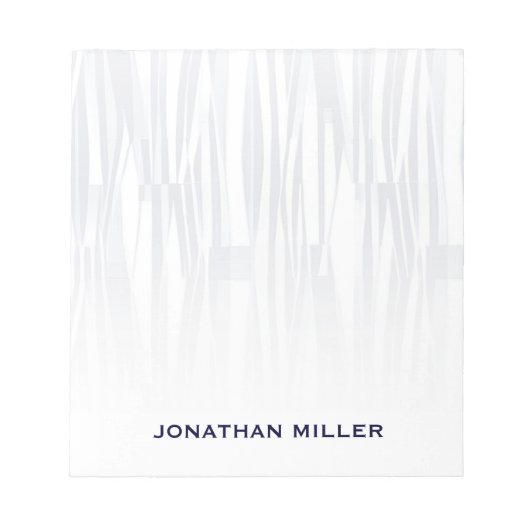 Modernes Navy Blue Geometric Muster Personalisiert Notizblock (Vorderseite)