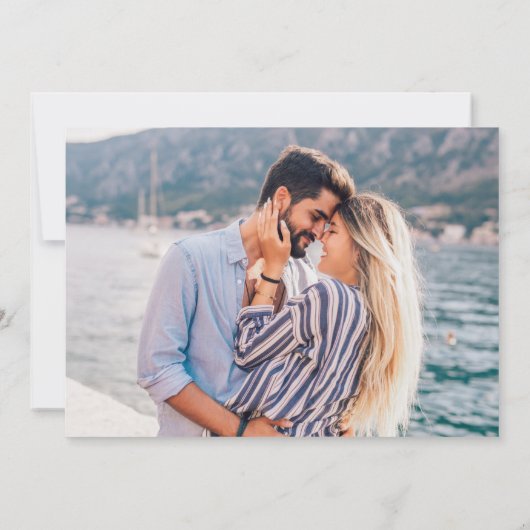 Modernes Navy Blue Gold Agate Foto Save the Date Einladung (Rückseite)