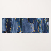 Modernes Navy Blue Gold Glitzer Agate Geode Monogr Yogamatte (Rückseite (Horizontal))