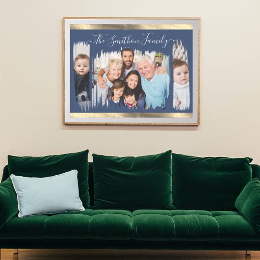 Modernes Navy Blue Gold in Classy und Foto Poster