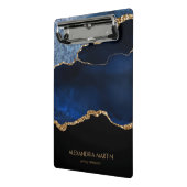 Modernes Navy Blue Gold Marmor Glitzer Office Mini Klemmbrett (Gewinkelt2)