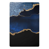 Modernes Navy Blue Gold Marmor Glitzer Office Mini Klemmbrett (Rückseite)