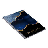 Modernes Navy Blue Gold Marmor Glitzer Office Notizblock (Rechte Seite)