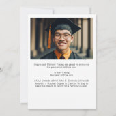 Modernes Navy Blue Graduate Foto 2025 Abschluss Ankündigung (Rückseite)