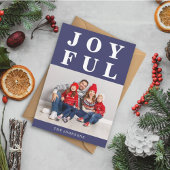 Modernes Navy Blue Joyce Foto Weihnachten