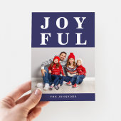 Modernes Navy Blue Joyce Foto Weihnachten