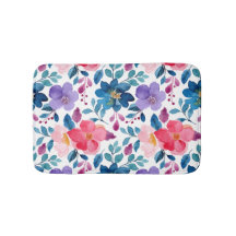 Modernes Navy Blue Lila Blush Pink Floral Muster