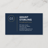 Modernes Navy Blue Minimalistisch Beruflich Visitenkarte (Vorderseite)