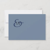 Modernes Navy Blue Monogram Foto Hochzeit Vielen D (Rückseite)