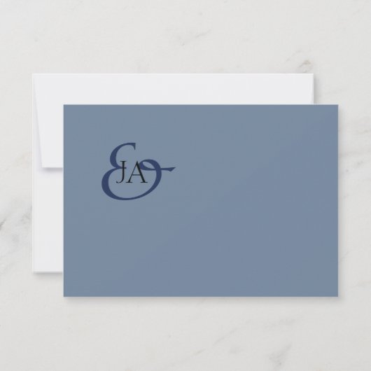 Modernes Navy Blue Monogram Foto Hochzeit Vielen D (Rückseite)