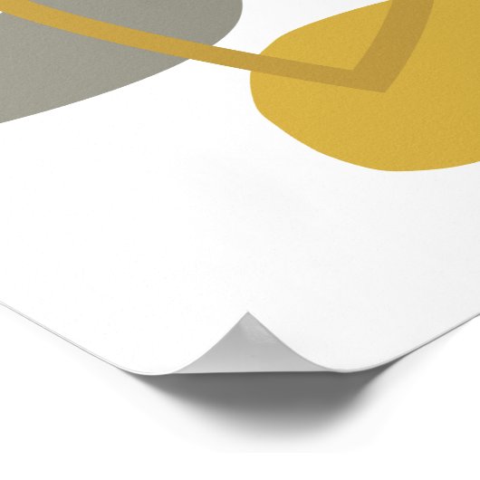 Modernes Navy Blue Mustard Abstraktes Muster Poster (Ecke)