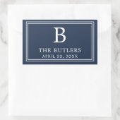 Modernes Navy-Blue-Rechteckheber Rechteckiger Aufkleber (Tasche)