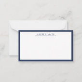 Modernes Navy Blue Simple Line Classic Minimalisti Mitteilungskarte (Vorderseite)