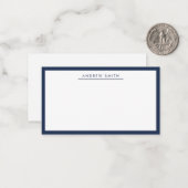 Modernes Navy Blue Simple Line Classic Minimalisti Mitteilungskarte (Vorderseite/Rückseite Beispiel)