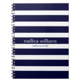 Modernes Navy-Blue-Streifen-Muster Notizblock (Vorderseite)