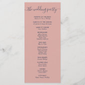 Modernes Navy Blue und Blush Wir machen Hochzeiten Programm (Rückseite)