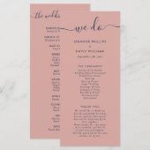 Modernes Navy Blue und Blush Wir machen Hochzeiten Programm (Vorne/Hinten)