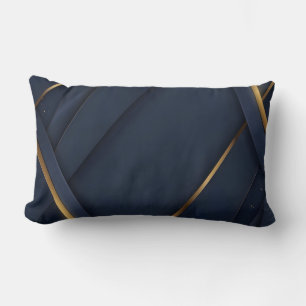 Modernes Navy Blue und Gold Geometric Lendenkissen