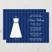 Modernes Navy Blue und Green Going Brautparty Einladung (Vorne/Hinten)