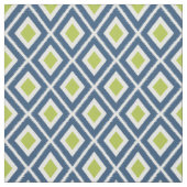 Modernes Navy Blue und Lime Green Ikat Muster Stoff (Muster)