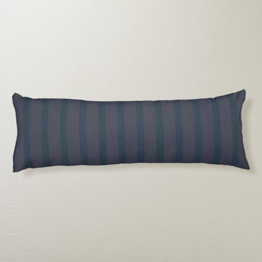 Modernes Navy Blue und Pflaumengestreift Seitenschläferkissen (Rückseite)