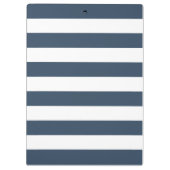 Modernes Navy Blue und White Bold Stripes Muster Klemmbrett (Rückseite)