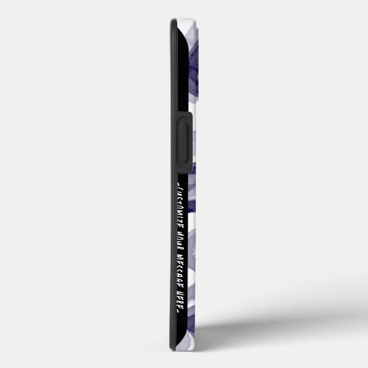 Modernes Navy Blue Wavy iPhone Case (Rückseite / Rechts)