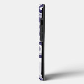 Modernes Navy Blue Wavy iPhone Case (Rückseite / Links)