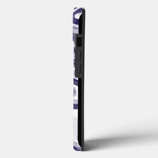 Modernes Navy Blue Wavy iPhone Case (Rückseite / Links)