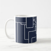 Modernes Navy Blue & White Abstrakt Pattern Kaffeetasse (Links)