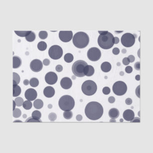 Modernes Navy Blue & White Polka Dot Bubbles Party Seidenpapier
