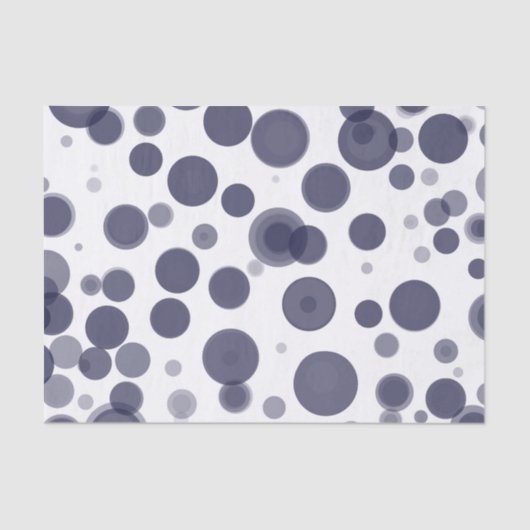 Modernes Navy Blue & White Polka Dot Bubbles Party Seidenpapier (Vorderseite)