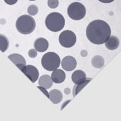 Modernes Navy Blue & White Polka Dot Bubbles Party Seidenpapier (Ausschnitt)