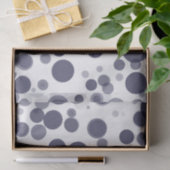 Modernes Navy Blue & White Polka Dot Bubbles Party Seidenpapier (Geschenk)