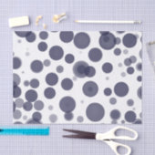 Modernes Navy Blue & White Polka Dot Bubbles Party Seidenpapier (Handwerk)