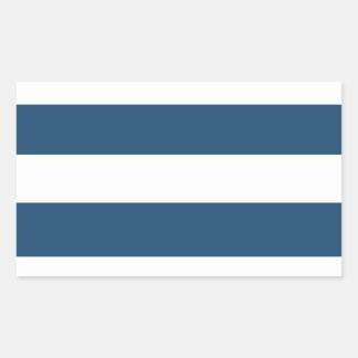 Modernes Navy Blue White Stripes Muster Rechteckiger Aufkleber