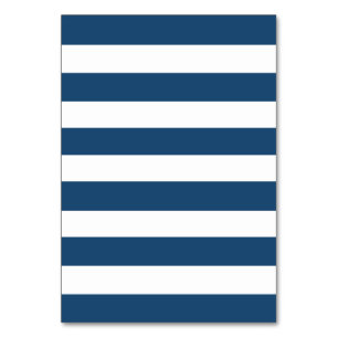Modernes Navy Blue White Stripes Muster Tischnummer