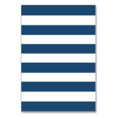 Modernes Navy Blue White Stripes Muster Tischnummer (Rückseite)