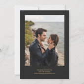 Modernes Navy Gold Agate Foto Dark Save The Date (Rückseite)
