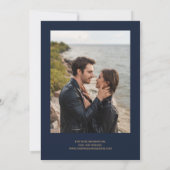 Modernes Navy Gold Agate Foto Save The Date (Rückseite)