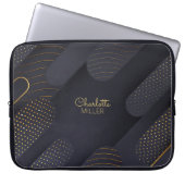 Modernes Navy-Gold-Halbtonmuster und Individuelle Laptopschutzhülle (Vorderseite)